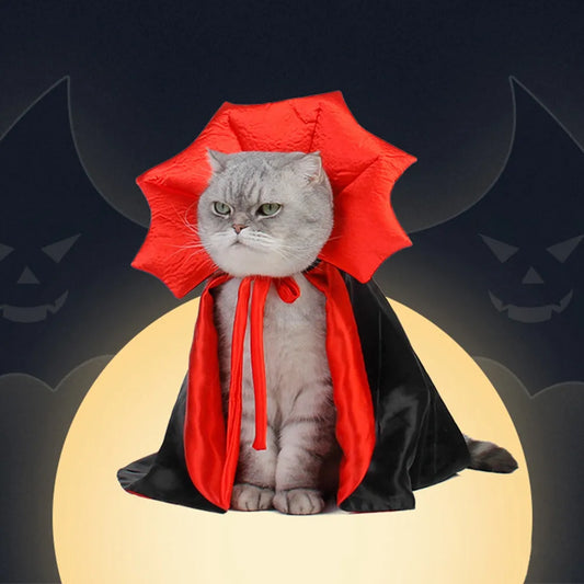 Halloween Cat Cosplay Costume Holiday Pet Vampire Character Costumes New Indoor Kitten Horn Cape House Party Puppy Stuff