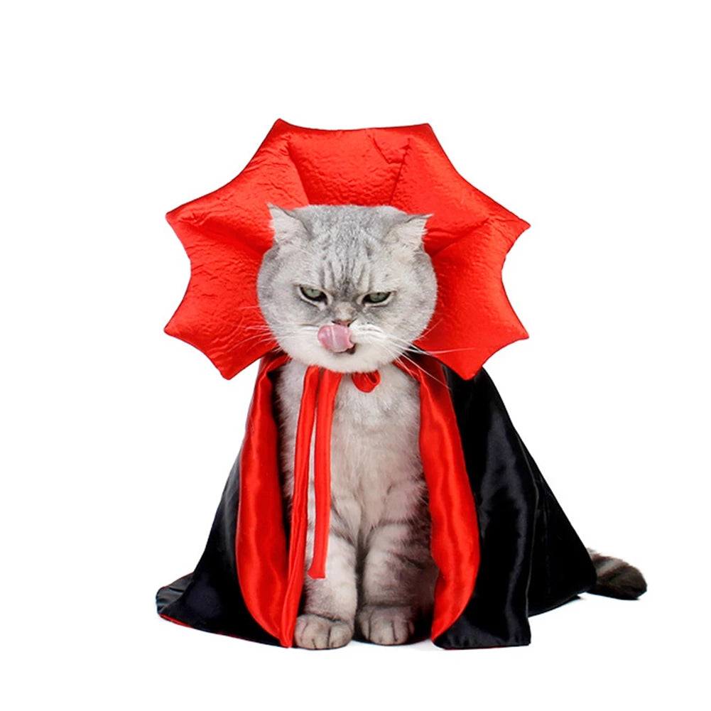 Halloween Cat Cosplay Costume Holiday Pet Vampire Character Costumes New Indoor Kitten Horn Cape House Party Puppy Stuff
