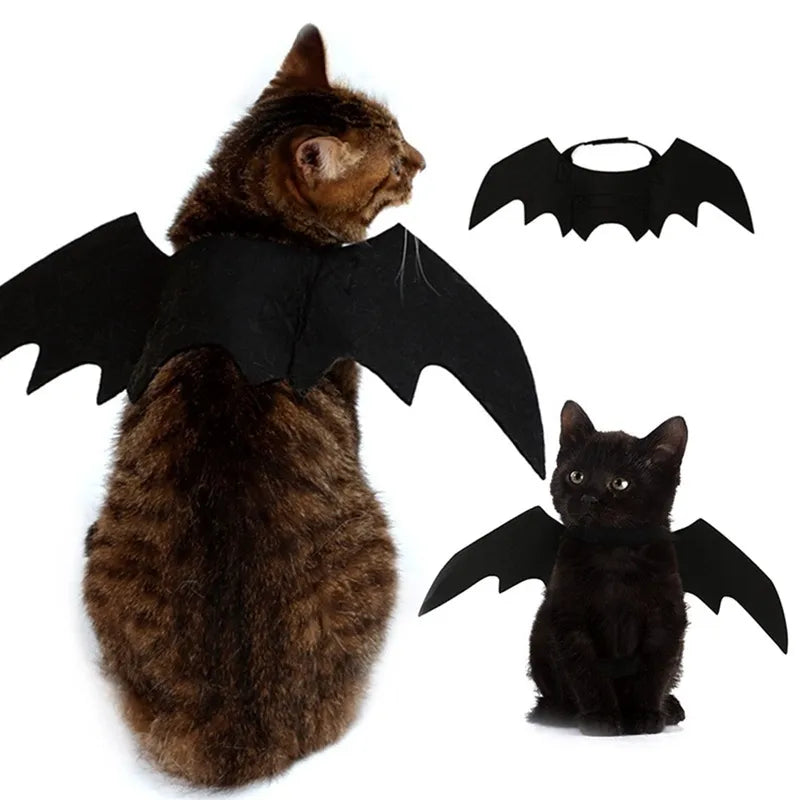 Halloween Cute Pet Clothes Black Bat Wings Harness Costume Cosplay Cat Dog Halloween Party for Pet Supplies