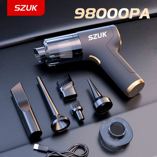 SZUK 98000PA Car Vacuum Cleaner Wireless Portable Cleaning Machine for Car Powerful Handheld Cleaner for keyboard